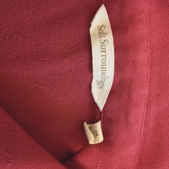 Soft Surroundings Brick Red Poets Button Down Blouse With Tiered Cuff Size 1X - Picture 7 of 8